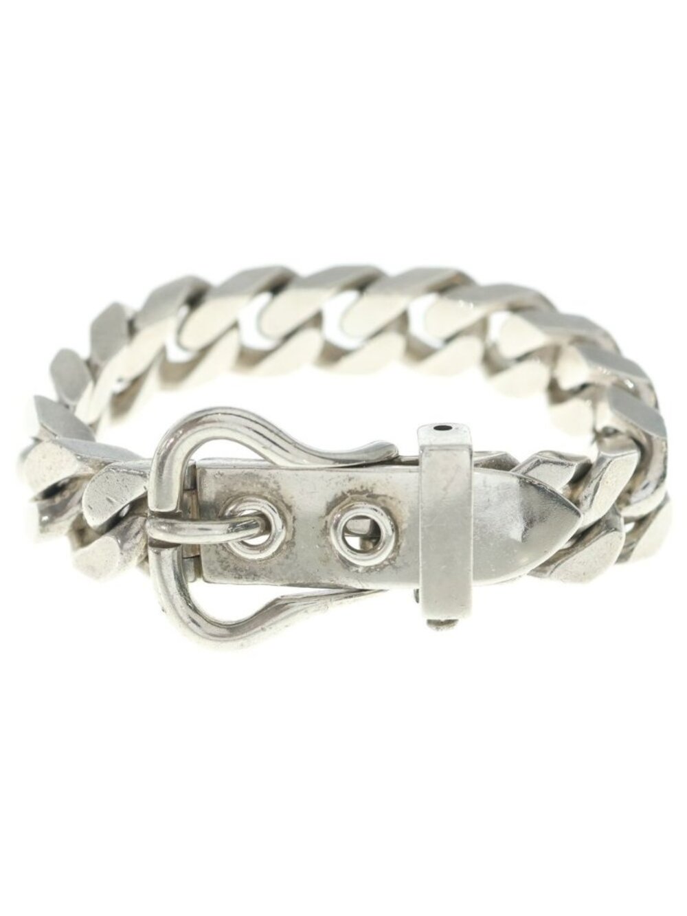 Hermes Vintage Boucle Selier GM Bracelet Silver